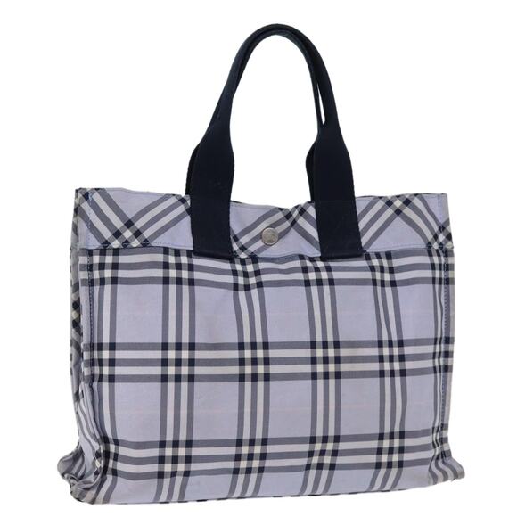 Burberry Nova Check Blue Label Hand Bag Nylon Blue - Picture 1 of 16